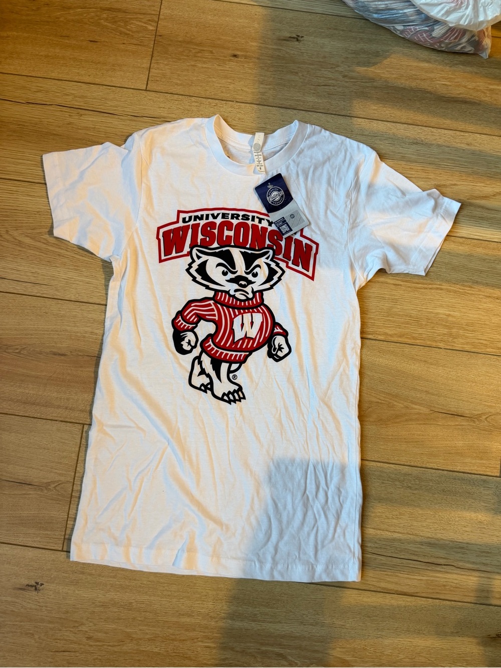 University of Wisconsin White & Red Graphic Tee